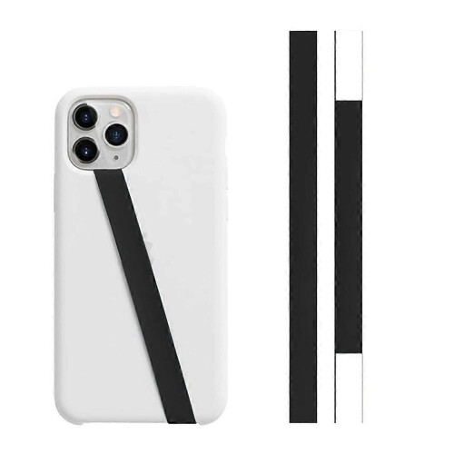 (Black) Professional Mobile Phone CaseRing Silicone Rope Phone Holder Strap Grip Loop Wristband Compact Modern