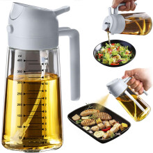 (Ash) 16oz 2-in-1 Olive Oil Sprayer & Dispenser – Kitchen Gadget for Air Fryer, Black