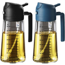 (Black&navy) 16oz 2-in-1 Olive Oil Sprayer & Dispenser – Kitchen Gadget for Air Fryer, Black