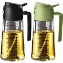 (Black&green) 16oz 2-in-1 Olive Oil Sprayer & Dispenser – Kitchen Gadget for Air Fryer, Black