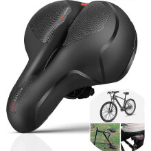 Extra Wide Comfort Saddle Bicycle Seat Pad Soft Padded Mountain Bike Gel Saddle