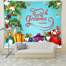 (GT912, Brushed cloth 95x75cm) Nordic Style Christmas Tapestry for Wall Decor - Background Cloth for Festive Events and Parties