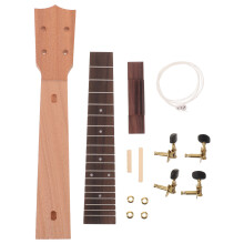 1Set Wood Ukulele Neck Kit with Metal and Nylon Parts for DIY Assembly
