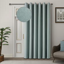 (66x84inch (Single Panel Curtain), Sage Green) 260GSM Thermal Blackout Linen Curtains with Free Tie Backs