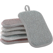 6 Pack Kitchen Scrub Sponges Reusable Non-scratch Microfiber Sponge Heavy Duty