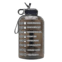 (Black) 3.78l Large Water Bottle Hydration With Motivational Time Marker Reminder