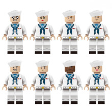 8 PCS Navy Sailor Figures Building Blocks Role Play Toys Christmas Gift for Boy & Girls