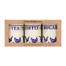 Emma Bridgewater Blue Hens Set of 3 Round Caddies