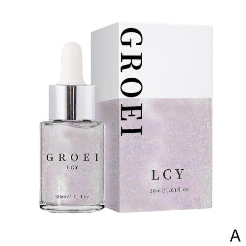 (Black)Face Highlighter Cream Liquid Small Bulb Shape Glitter Shimmer Face Brighten