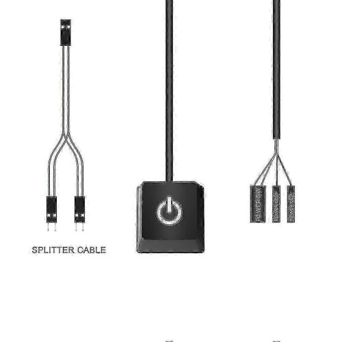 Portable On/off Pc Button Switch Cable Desktop Computer Switches Extension Cord 400cm Blue Light Xxf hwy 1