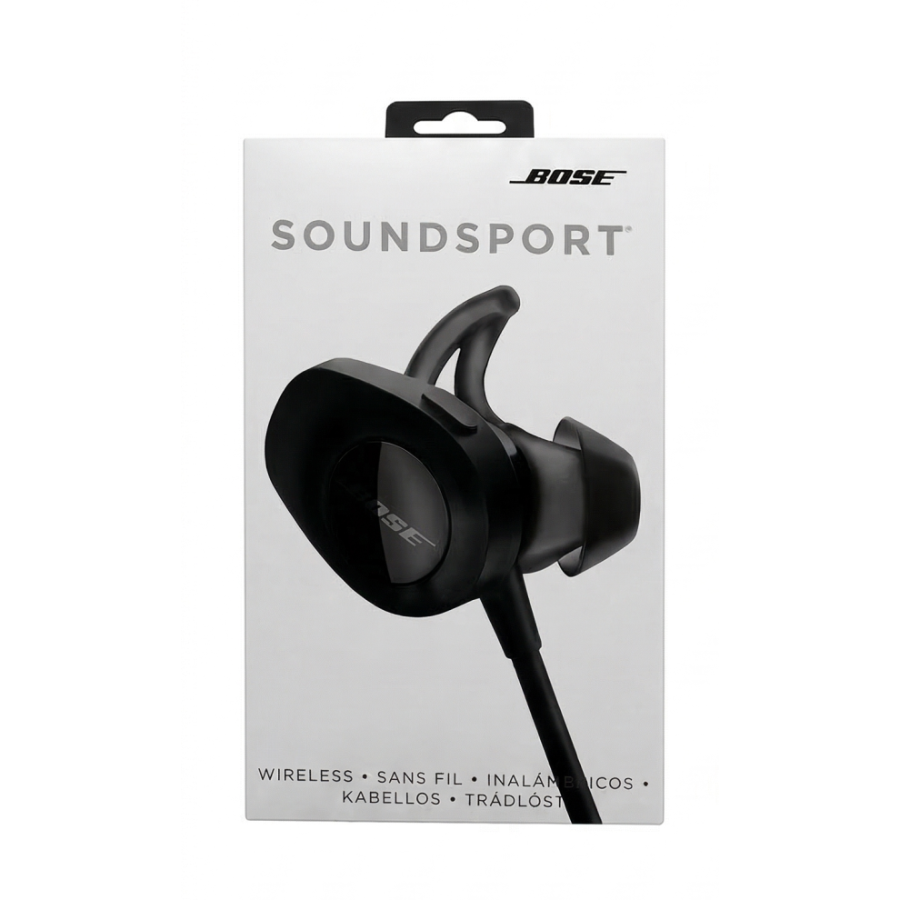 Bose SoundSport Wireless In-Ear Headphones - Black | Bluetooth, NFC Pairing, Stay Hear+ Tips, Sweat-Resistant, 6h Battery (761529-0010)