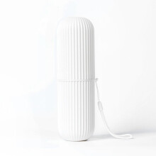 Travel Portable Toothbrush Box Toothpaste Holder Cup Bathroom Products (White)