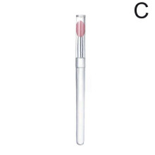 (Pink) Women Portable Silicone Mini Lip Balm Brushes Lip Makeup Tool Mask
