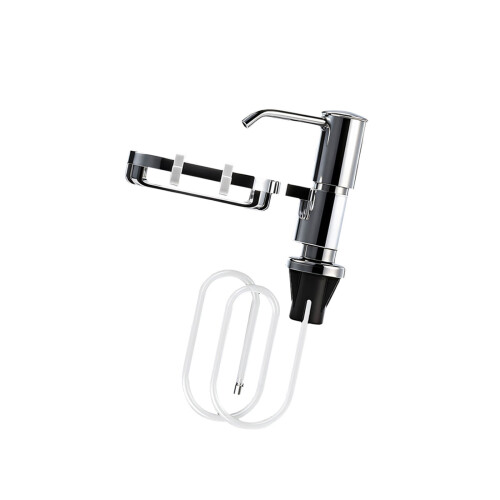 User Friendly Soap Dispenser With Secure-silver drain basket