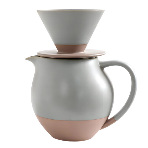 Premium Ceramic Coffee Filter Pot With Large-The grass is green