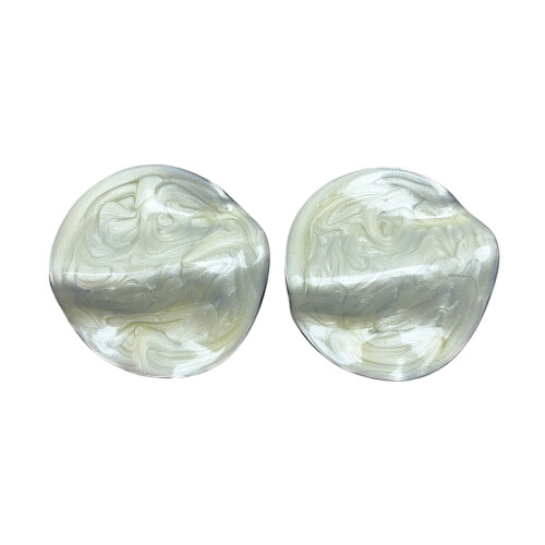 Trendy Oil Wash Effect Drop Earrings Handcrafted with-White