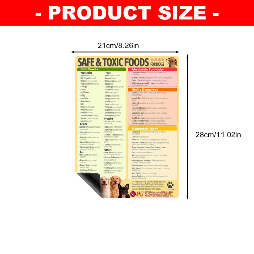 Dogs Feeding Safety Magnet Quick Reference Chart Safe and Toxic 2