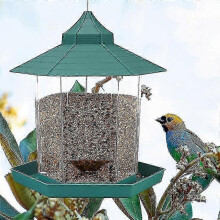 Bird Feeder,outdoor Bird Feeder, Hanging Bird Feeder,large Capacity Waterproof Hexagonal Garden Hanging Wild Bird See