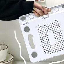 Laptop Holder Silicone PP and ABS Foldable 8 Gears Adjustable Portable Laptop Cooling Stand for Home Working White