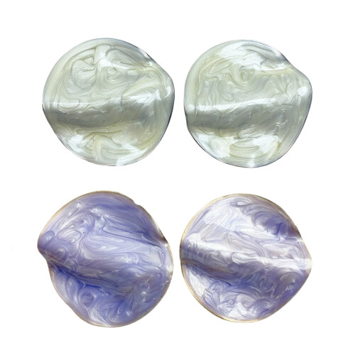 Trendy Oil Wash Effect Drop Earrings Handcrafted with-White 1