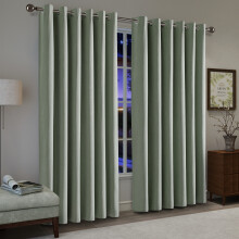 (Sage Green, 66" X 90"-(168cm x 228cm)) Thermal Insulated Curtains 100% Blackout Ring-Top Eyelet Curtain Panel with Tiebacks