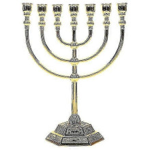 Israel Menorah Temple 7-branch Candle Holder Candelabrum Retro Candle Stand-hao-Good