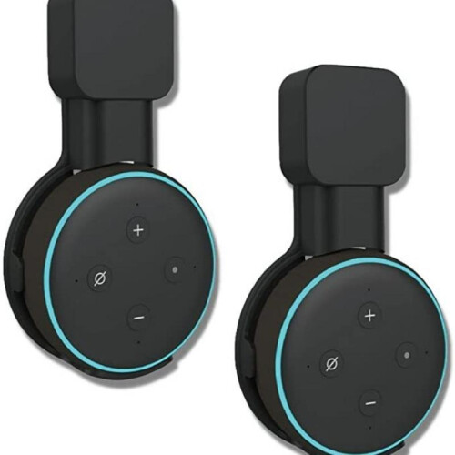 (T2 White)Echo Dot (3rd Gen) Wall Mount Bracket with Adjustable Swivel Base—Space-saving and drill-free installation