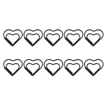 10 Pcs Colorful Decorative Paper Clips Heart Bookmarks Metal Planner Clips Office Clips for Stationery Lovers Black