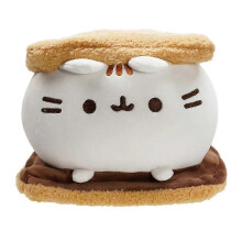 Pluche kat in de vorm van een chocoladekoekje, zacht knuffelkussen, slaapspeeltje, woondecoratie, kinderverjaardagscadeau