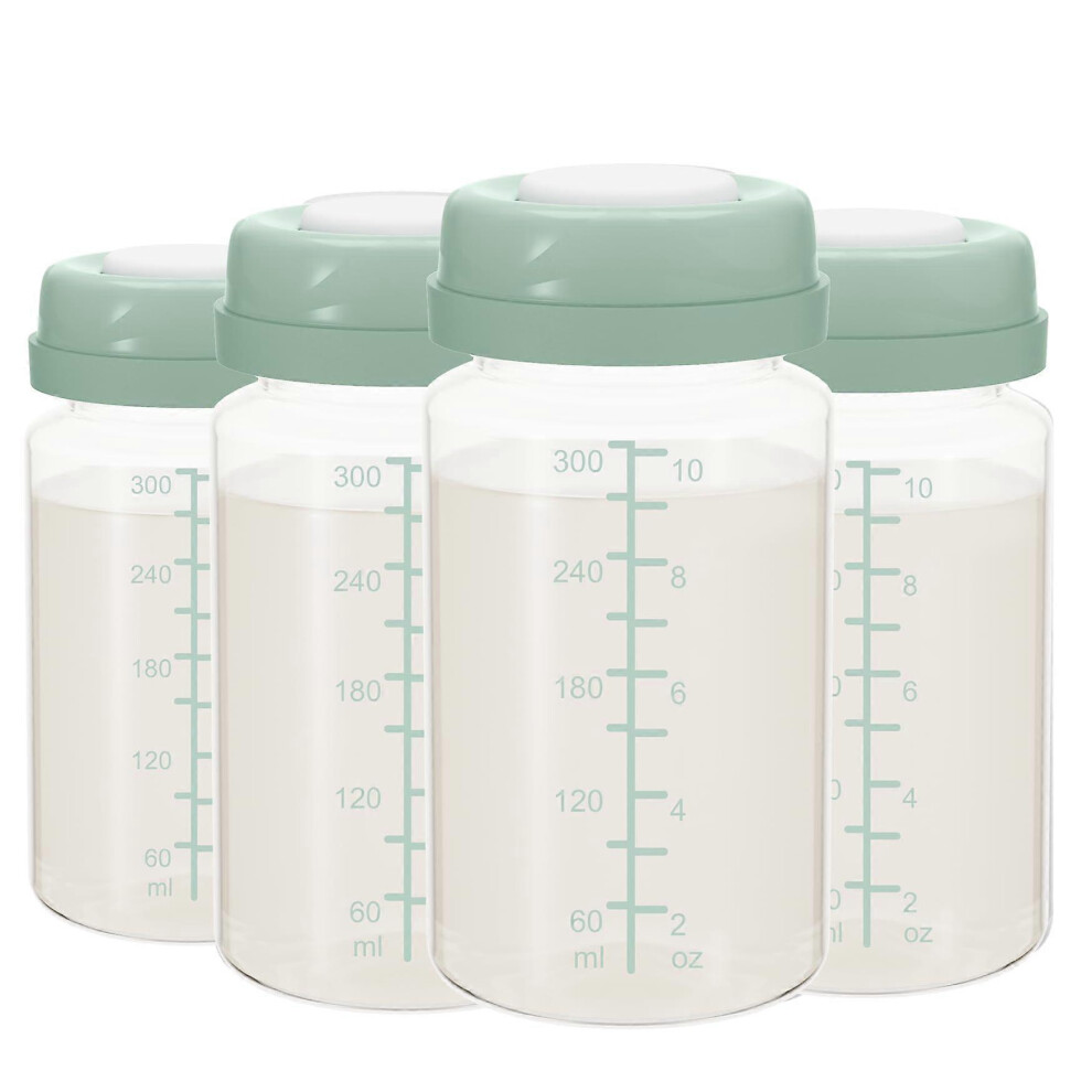 10 oz breast milk storage bottles, compatible with Momcozy 22 oz breast milk cooler, refrigerator collection bottle container, 4-pack