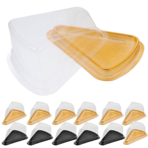 40Pcs Cake Slice Boxes Useful Cake Slice Containers Plastic Triangular Packaging Boxes 1
