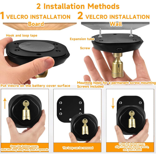LED spotlights with remote control, battery powered, wall light with timer, 3CTT dimmable artistic light, 2-pack. 2