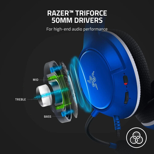 Razer Kaira X Wired Headset 3.5mm Shock Blue 2
