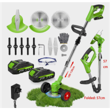 Foldable Cordless Grass Trimmer Strimmer Garden Edger Cutter with 2x 21V Battery