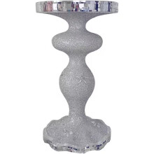 Silver Lady Mirrored Diamond Side Table 60cm
