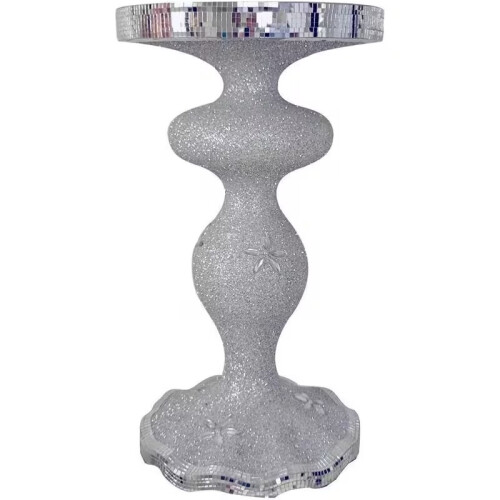 Silver Lady Mirrored Diamond Side Table 60cm
