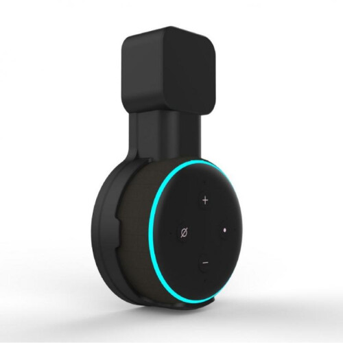 (T2 White) Echo Dot (3rd Gen) Wall Mount Bracket with Adjustable Swivel Base—Space-saving and drill-free installation