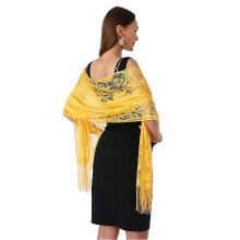 (Black) Women Soft Lace Wraps Wrap  Evening Shawl Wrap Cover Ups Wedding