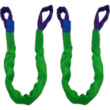 2" x 5' Lifting Sling Polyester Heavy Duty Sling 4400 lb Vertical Sling, 3520 lb Neck Strap, 8800 lb Basket 2 Pack (Green/Purple) Green/Purple 2