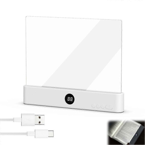 (White) LED Flat Panel Night Vision Reading Light Eye Protection Reading Light Student Night Light Creative LED Book Eye Care Light