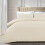 (Double, Cream) Stripe Duvet Cover Set Bed Quilt & Pillowcase Pair 1