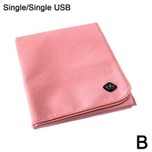(Pink A) Portable Car Electric Blanket USB 5V 2A Low Voltage Heating Travel Heating Cover
