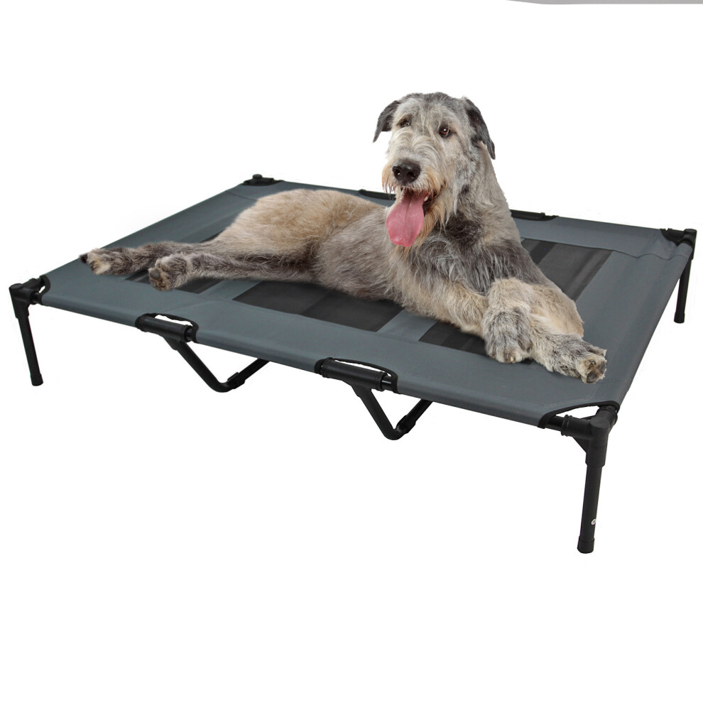 Actiaspet Xl Elevated Dog Bed Mesh Raised Cot Grey