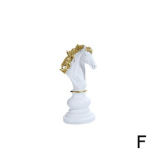 (White War Horse) Large Novelty White Chess Statues Knight King Sculpture for Office Arrangement