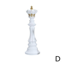 (White King) Large Novelty White Chess Statues Knight King Sculpture for Office Arrangement