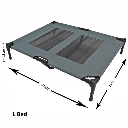 Actiaspet Large Grey Elevated Dog Bed Raised Cot 1