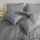 (Super King, Grey) Stripe Duvet Cover Set & Pillowcase Pair 2