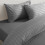(Super King, Grey) Stripe Duvet Cover Set & Pillowcase Pair 4
