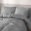 (Super King, Grey) Stripe Duvet Cover Set & Pillowcase Pair 8