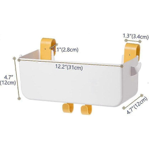 Bedside Hanging Storage Basket with Hooks Multi-function Organizer Caddy Remote Holder - DD 1